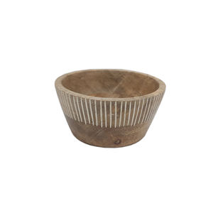 Bol à fruits et à salade de forme ronde en bois décoratif écologique pour ustensiles de cuisine de table maison hôtels aliments et collations-grossiste - Product Image 2