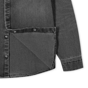 Veste en jean respirante coupe-vent à manches longues avec boutons recouverts, style urbain, pour homme, tissu personnalisé - Product Image 5