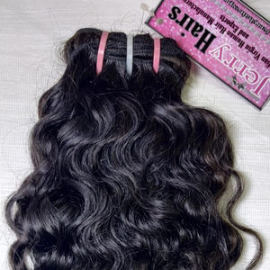 Máquina de extensiones de cabello virgen indio de alta calidad, paquetes de trama doble, cutícula de un solo donante sin procesar, onda profunda suelta - Product Image 1
