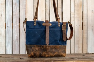 Crossbody <b>Bag</b> <b>Large</b> Made in Pakistan the Leather and Waxed Canvas <b>Tote</b> LCTG-0007C - Product Image 3