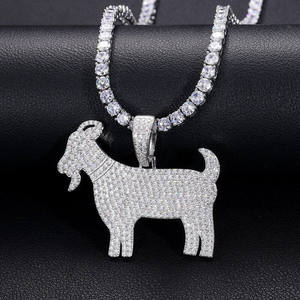 Ice Out VVS Moissanite lindo colgante de joyería de corte redondo para hombres y mujeres 925 plata esterlina chapada en oro - Product Image 1