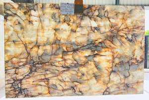 Dalle de marbre rétro-éclairée Crystello Aura pierre de calcite de dolomite de Carrare moderne polie pour hôtels et villas - Product Image 5