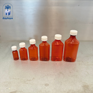 Bouteilles de médicaments liquides avec bouchons - Plastique/PET rouge foncé - Product Image 4