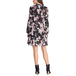 Abito chemisier da donna Rachel Roy Ally con stampa floreale e cintura, taglia Small, nero, con vita naturale traspirante - Product Image 2