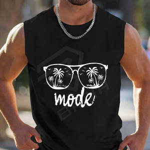 Chaleco de gimnasio de Hip Hop para hombre, camiseta sin mangas de entrenamiento de algodón personalizada de talla grande, camiseta de Fitness transpirable para culturismo de verano - Product Image 3