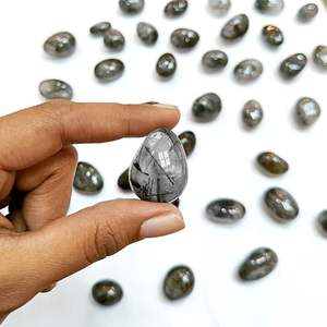 Wholesale <b>Polished</b> <b>Black</b> Rutile Tumbled Stones Natural Semi Precious Healing Crystals for Jewelry Making and Decoration - Product Image 5