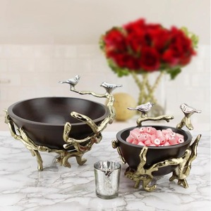 Bol en bois et support en métal pour la maison jardin ferme maison chambre d'amis cuisine et autres - Product Image 2