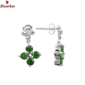 New Arrival Elegant Looking 925 Sterling Silver Jewelry <b>Emerald</b> Dyed Gemstone <b>Earring</b> for Women - Product Image 3