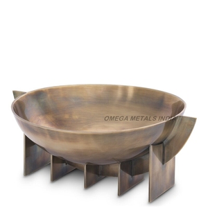 Tazón Ovalado de Metal Dorado para Servir con Acabado Texturizado Elegante, Centro de Mesa Moderno para Comedor, Tazón Decorativo para Fiestas - Product Image 5