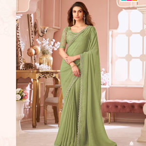 Séquence de broderie fantaisie en soie douce pure de belle designer travail Style traditionnel mariage vêtements de fête pour femmes de haute qualité - Product Image 1