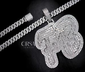 Excellente qualité nom personnalisé pendentif initiale princesse diamants glacé pendentif Hip Hop pour hommes femmes 925 bijoux en argent - Product Image 4