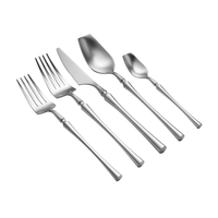 Ensemble de couverts en acier inoxydable plaqué, traditionnel, durable et de qualité supérieure, 5 pièces, couteau, fourchette, cuillère, à prix avantageux