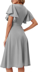 Carrière Robes femmes décontracté été dame élégant jeans vêtements usagés détaillant en ligne manches courtes impression personnalisé toutes tailles travail - Product Image 2