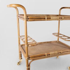 Wholesale Rattan bar Cart, <b>Trolley</b> for Hotel Handmade in Vietnam - Product Image 2