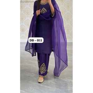 Lourd brodé réversible travail décontracté haut fantaisie Plazzo Dupatta ensemble pour Salwar Kameez indien pakistanais mariage Diwali vêtements - Product Image 2