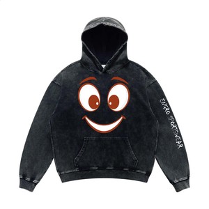 เสื้อฮู้ดสวมหัวผ้าฝ้ายผู้ชายสีดำ400gsm - Product Image 1