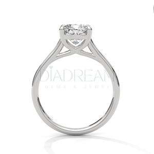 Top qualité 14KT or blanc massif coupe fantaisie Leb diamant VVS clarté mariage Solitaire bague de fiançailles pour les femmes - Product Image 5
