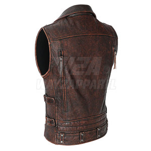 Chaleco de Cuero para Motocicleta, Resistente al Viento, Precio al por Mayor OEM, Chaleco de Cuero para Hombre - Product Image 4