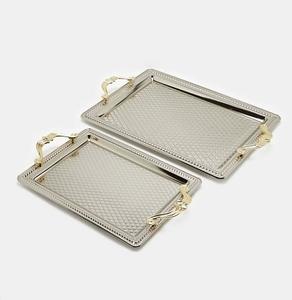 Metal <b>Fancy</b> <b>Chocolate</b> Tray Rectangle Shape Handmade <b>Chocolate</b> Platter Silver Finished New <b>Chocolate</b> Tray - Product Image 1