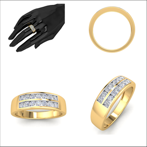 Elegante clásico anillo de bodas de oro sólido de 14 quilates para mujer 0.99Cts VS Clarity Lab Grown EF Color Diamond Luxurious IGI Jewelry - Product Image 2