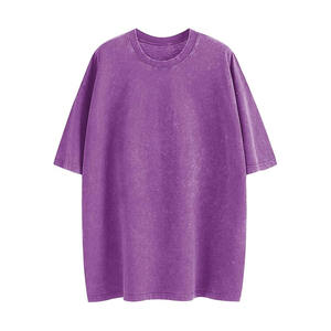 Camiseta de lavado ácido de gran tamaño personalizada Unisex, estilo callejero para hombre, piedra Vintage desgastada lavada para apariencia, impresión Digital - Product Image 5