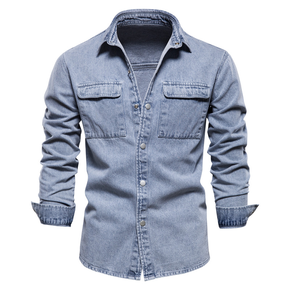 เสื้อยีนส์แขนยาวสำหรับผู้ชาย,กางเกงยีนส์คาร์ดิแกนผ้าฝ้ายไซส์ใหญ่พิเศษแบบลำลองทรงพอดีตัวจากโรงงานโดยตรง - Product Image 2