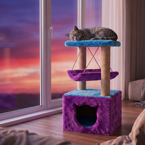 Amistar CatJoy Classic – Eco Jute Multi-Level <b>Cat</b> <b>Tree</b>, Durable & Safe Playground for All Size <b>Cats</b> - Product Image 1