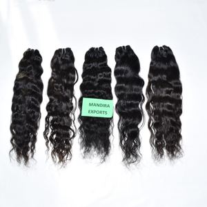 Extensiones de cabello humano ondulado negro indio sin procesar de la cutícula virgen alineada onda natural del vendedor al por mayor onda profunda suelta - Product Image 3