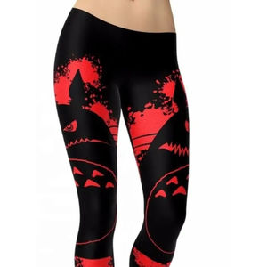 Mallas de mujer de cintura alta mallas dobles mallas sin costuras con tela personalizada - Product Image 4