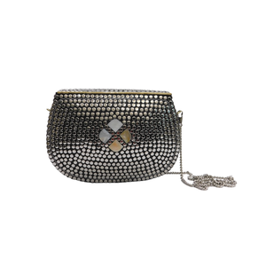Velvet <b>Cloth</b> Design With Ambrodry Bag for Woman Versatile Design Velvet <b>Cloth</b> Bag With Gray & Multi Color Pearl Stone Ambroidry - Product Image 3
