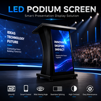 Pupitre de discours intelligent à LED P2.5 avec écran numérique, contrôle par application intelligente et roues universelles pour conférences et discours sur scène