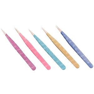 Pince à épiler d'extension de cils pointue incurvée droite professionnelle de haute qualité pour Volume et embouts de fibres pour une utilisation en beauté - Product Image 4
