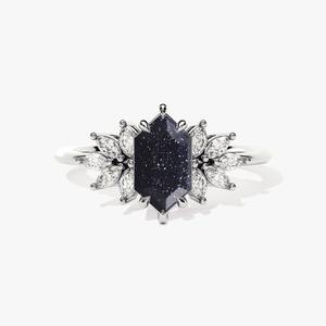 Anillo hecho a mano de estilo bohemio de Plata de Ley 925, piedra solar clásica, piedras preciosas, joyería de boda para mujer, regalo perfecto para Wif - Product Image 1