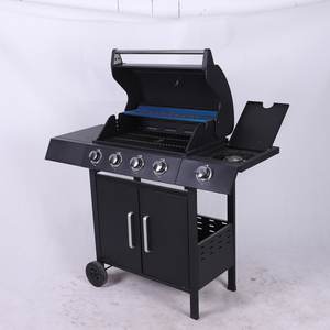Ad alta durata tipo in <span class=keywords><strong>ghisa</strong></span> a 5 teste carrello per barbecue fumatore con coperchio griglia a Gas per campeggio all'aperto - Product Image 3