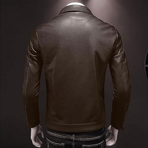 Veste en cuir PU de haute qualité hommes usine directe grande taille fermeture éclair support imperméable à la mode Vintage avant Logo-pour l'hiver - Product Image 6