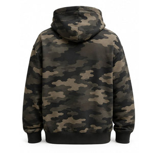 Sweat-shirt à capuche camouflage pour homme, coupe classique, en molleton français, logo imprimé sur le devant, style décontracté d'automne - Product Image 3