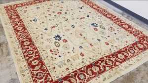 Personnalisable ANTIQUITY noué à la main 8'X10' turc Oushak Peshawar-Tapis en laine ziglar couleur pure taille personnalisable pour les pique-niques - Product Image 4