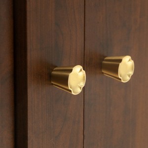 Gold brass flower knob pull cabinet drawer for home dresser door cabinet furniture decorative <b>kitchen</b> wardrobe handle knobs 2024 - Product Image 2