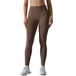 Pantalones deportivos de patrón sólido ligero de nuevo estilo para mujer, ropa de Yoga de entrenamiento de gimnasio activo transpirable - Product Image 1