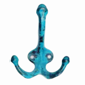 Venta al por mayor de latón antiguo de triple punta abrigo de pared sombrero colgador de llavero Material de hierro fundido multifunción de alta calidad muy barato - Product Image 2