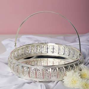 Wholesale Modern Design Multi-Functional Decorative Metal Serving <b>Trays</b> High Quality Glossy Storage Nickel Plating <b>Mirror</b> Finish - Product Image 1