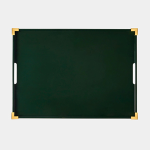 ถาดเสิร์ฟชาเคลือบสีเขียวพร้อมหูจับทองเหลืองถาดชากาแฟตกแต่งทำด้วยมือผู้จำหน่ายจากเวียดนาม - Product Image 4