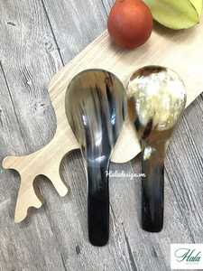 ช้อนเขาควายทำด้วยมือแบบพรีเมี่ยมช้อนเงาสีธรรมชาติขัดเงาดีไซน์คลาสสิกส่งตรงจากอินเดียสำหรับงานแต่งงานและงานปาร์ตี้ - Product Image 3