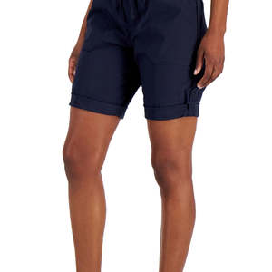 Pantaloncini Utility Blu da Donna Tommy Hilfiger in Tela di Cotone 100% con Polsini Arrotolati, Taglia Large, Traspiranti - Product Image 3