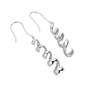 Sterling Silver Spiral <b>Dangling</b> Drop Cross Screw Shape Featuring Pearls <b>Diamonds</b> Rose Gold Platinum for Wedding Party Christian - Product Image 2