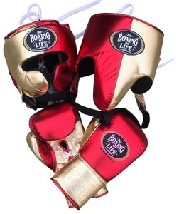 Set de Sparring Personalizado de la Mejor Calidad, Sin Boxeo No Hay Vida, Guantes de Entrenamiento de Cuero Genuino, Protector de Cabeza con Correa Ajustable, Protector Inguinal - Product Image 1