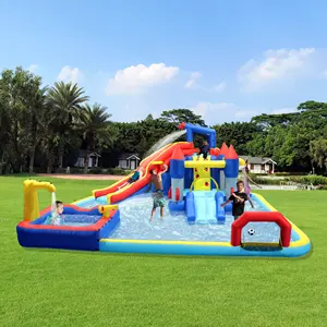 Wholesale China Custom Inflatable Water Park Backyard Water Slides Jumping House Splash Pool With Blower