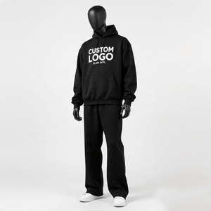 Vente en gros sur mesure 450 gsm Survêtements à base vierge pour l'hiver Ensemble de sweat à capuche ample en coton éponge français - Product Image 6