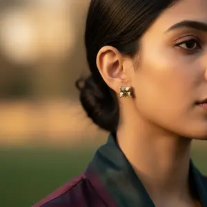 Pendientes de Plata de Ley 925 con Citrino en Forma de Gota, Corte Cuadrado, Chapado en Oro de 18K, Regalo, Piedra Principal de Cuarzo Diamante, Diseño Floral - Product Image 2