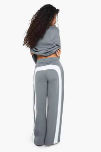 Women Fleece Cozy <b>Lace</b> Wide Leg Sweatpants Regular Fit Smooth Breathable Winter Lounge Modern Casual Everyday Wear - Product Image 5